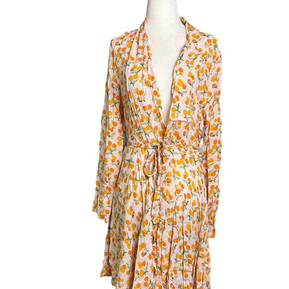 NWT Free People / Intimately Free / Grapefruit Combo Citrus Robe - Picture 1 of 9